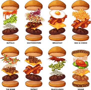 Specialty Burgers PNG image with transparent background