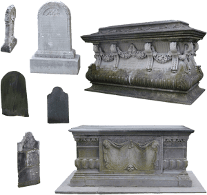 Varietyof Gravestonesand Tombs PNG image with transparent background