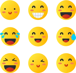 Varietyof Happy Face Emojis PNG Image