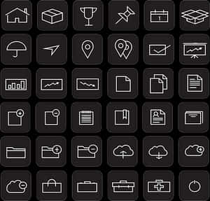 Varietyof Interface Icons Set PNG with transparent background