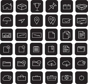 Varietyof Interface Icons Set PNG Image