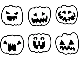 Varietyof Jack O Lantern Faces PNG Image