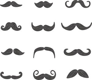 Varietyof Moustache Styles Illustration PNG Image