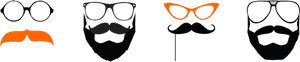 Varietyof Moustachesand Glasses PNG Image