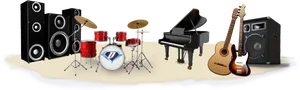 Varietyof Musical Instruments PNG Image