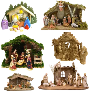 Varietyof Nativity Scenes Collection PNG Image