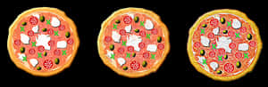 Varietyof Pizzas Black Background PNG image with transparent background