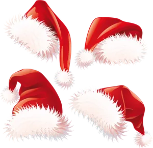 Varietyof Santa Hats Illustration PNG Image