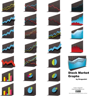 Varietyof Stock Market Graphs PNG Image