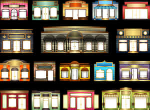 Varietyof Storefront Doors PNG image with transparent background