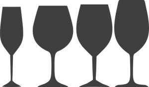 Varietyof Wine Glasses Silhouette PNG Image