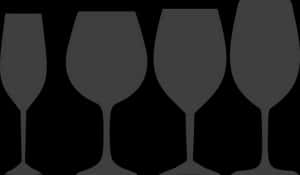 Varietyof Wine Glasses Silhouette PNG image with transparent background