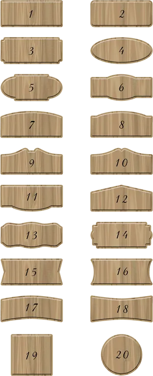 Varietyof Wooden Sign Plaques PNG Image