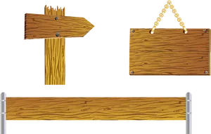 Varietyof Wooden Signs PNG Image