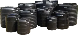 Various Plastic Water Tanks Collection PNG Image