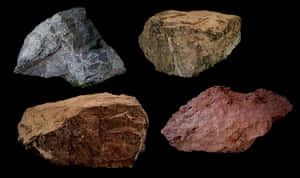 Various Rocks Black Background PNG image with transparent background