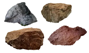 Various Rocks Black Background PNG Image