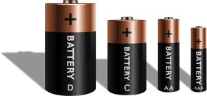 Various Sized Batteries Set PNG Image