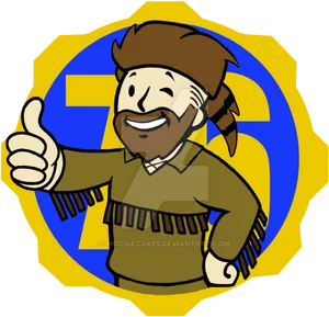 Vault Boy Thumbs Up PNG Image