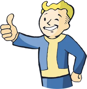 Vault Boy Thumbs Up PNG Image