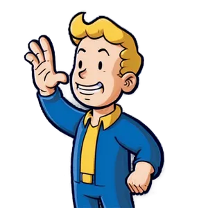 Vault Boy Waving Hello Png Win PNG Image