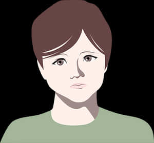 Vector Portraitof Young Woman PNG with transparent background