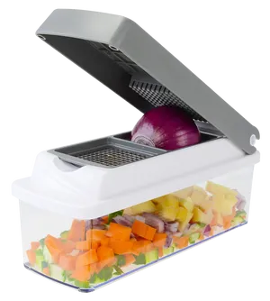 Vegetable Chopperwith Storage Container PNG Image