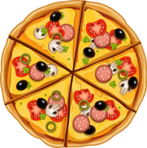 Vegetarian Pizza Clipart PNG Image