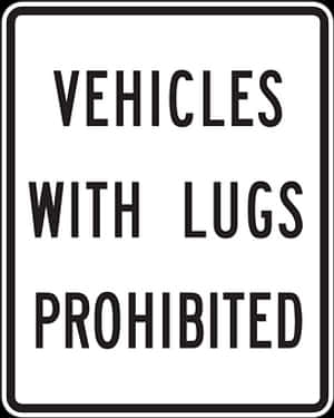Vehicles With Lugs Prohibited Sign PNG