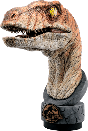 Velociraptor Statue The Lost World PNG image with transparent background