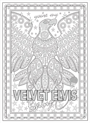 Velvet Elvis Coloring Page PNG Image