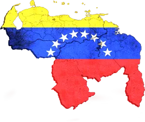 Venezuela Flag Map Artistic Representation PNG Image