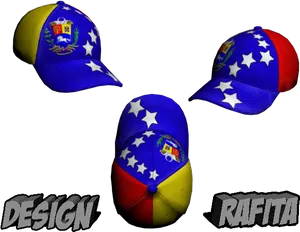 Venezuelan Flag Baseball Caps Design PNG Image