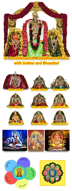 Venkateswaraand Lakshmi Forms Collage PNG Image