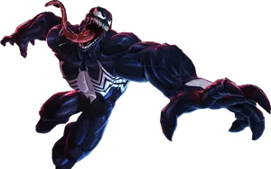 Venom_ Character_ In_ Action PNG Image