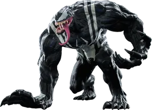 Venom Figurein Action Pose PNG Image