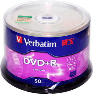 Verbatim D V D Plus R Spindle Pack PNG image with transparent background
