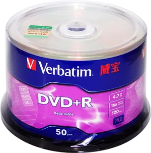 Verbatim D V D Plus R Spindle Pack PNG Image