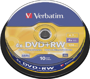 Verbatim D V D R W Disc PNG image with transparent background