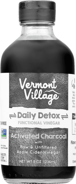 Vermont Village Activated Charcoal Apple Cider Vinegar PNG with transparent background