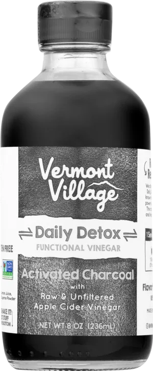 Vermont Village Activated Charcoal Apple Cider Vinegar PNG Image