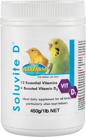 Vetafarm Soluvite D Vitamin Supplement Budgies PNG Image