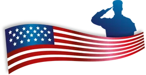 Veterans Day Salutewith American Flag PNG Image