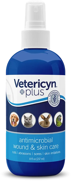 Vetericyn Plus Antimicrobial Wound Skin Care Spray Bottle PNG Image