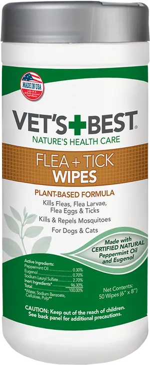 Vets Best Flea Tick Wipes Product PNG Image