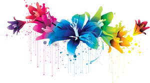 Vibrant_ Abstract_ Floral_ Artwork PNG Image