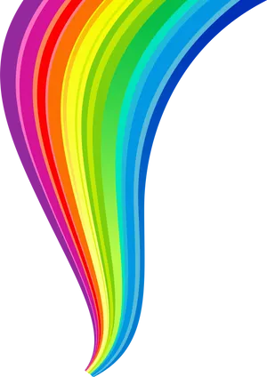 Vibrant Abstract Rainbow Curve PNG Image