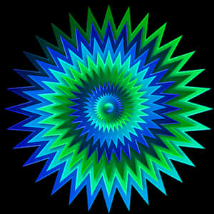 Vibrant Abstract Starburst Pattern PNG image with transparent background