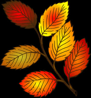Vibrant Autumn Leaves Illustration PNG image with transparent background