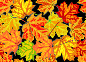 Vibrant Autumn Leaves Pattern.jpg PNG with transparent background